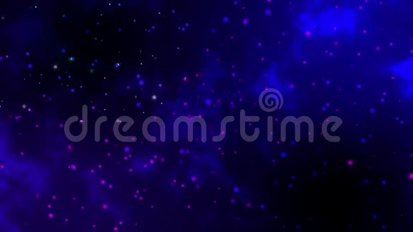 波克粒子星系模糊灯背景和纹理运动图形蓝色和紫色视频的预览图