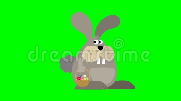 复活节兔子卡通动画吃胡萝卜视频的预览图