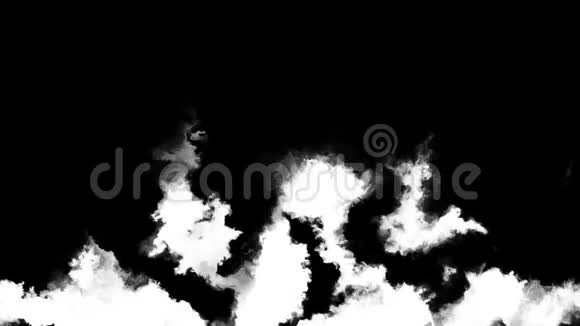 黑色背景上的白色油漆从中间扩散到两边雾的作用很好的例证美丽美丽视频的预览图