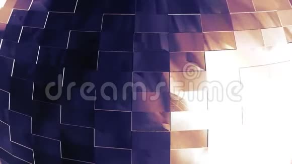 发光和闪闪的镜面迪斯科球旋转动画视频的预览图