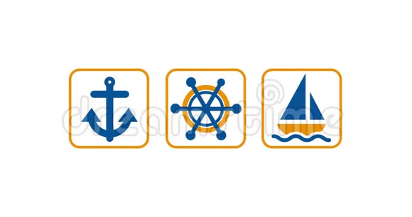 帆船轮船海星等航行物体动画视频的预览图