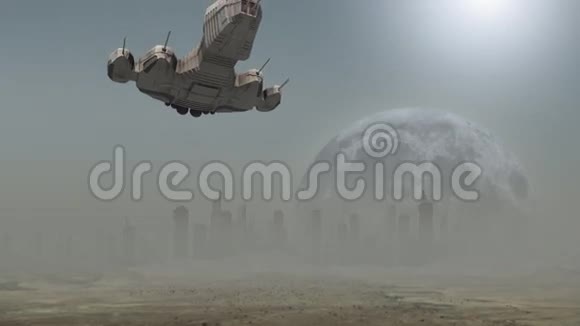 太空船在未来城市之前登陆视频的预览图