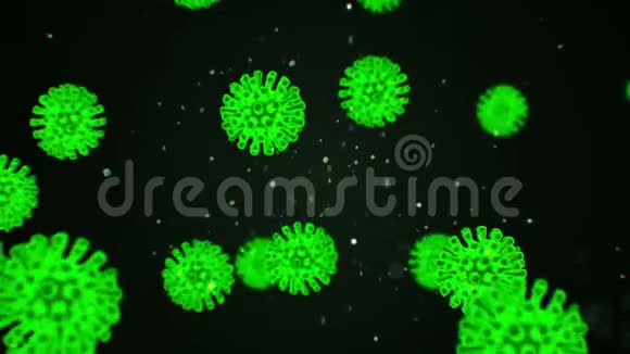 感染血液中冠状病毒2019nCOV病原菌细胞的三维抽象模型视频的预览图