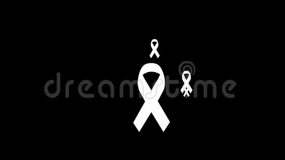 世界癌症日二月横幅白色背景与薰衣草色丝带运动设计视频动画动动的动画视频的预览图