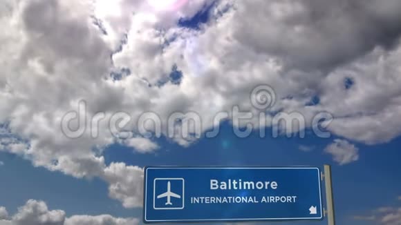 在巴尔的摩降落的飞机在候机楼里视频的预览图
