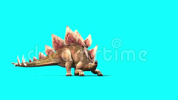 攻击恐龙蓝屏三维渲染动画视频的预览图