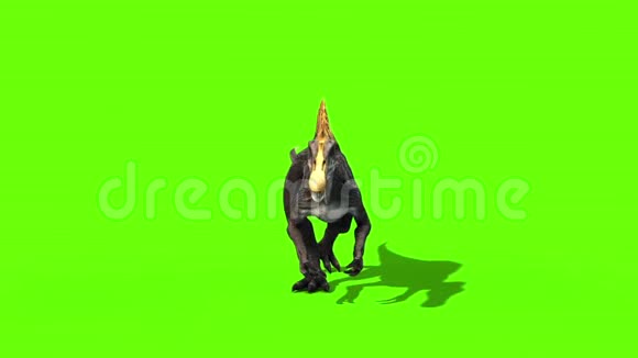 翼龙行走周期恐龙前沿绿色冰眼3D渲染动画视频的预览图
