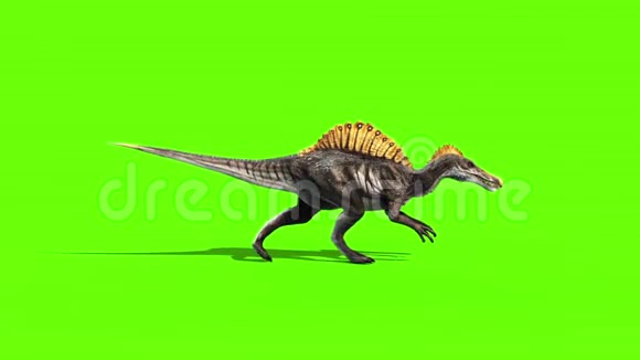 翼龙行走周期恐龙侧面绿色冰眼3D渲染动画视频的预览图