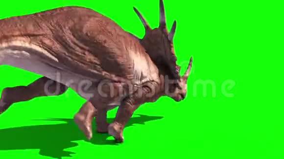 恐龙跑回静止循环恐龙侏罗纪绿屏视频的预览图