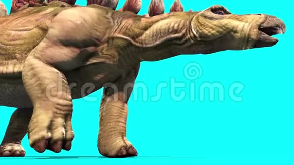 恐龙行走周期恐龙降蓝屏3D渲染动画视频的预览图