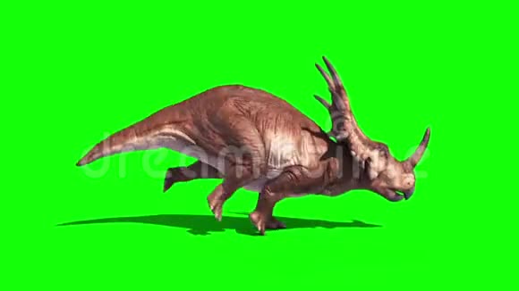 恐龙跑侧静态环恐龙侏罗纪绿屏视频的预览图