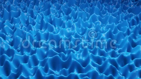 3D动画抽象背景蓝色液体缓缓移动视频的预览图