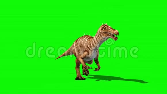 恐龙运行绿屏三维渲染动画侏罗纪循环视频的预览图