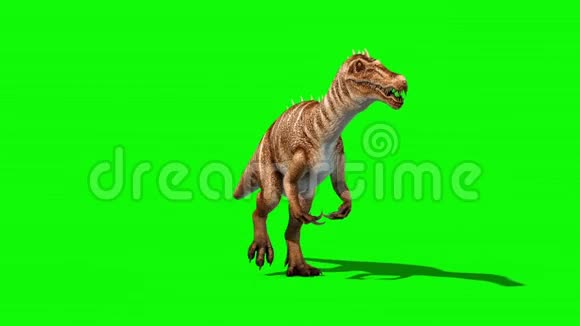 恐龙行走绿屏三维渲染动画侏罗纪循环视频的预览图