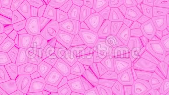 粉红色和白色动画抽象背景与移动的细胞形状具有抽象波纹效应的几何图像视频的预览图