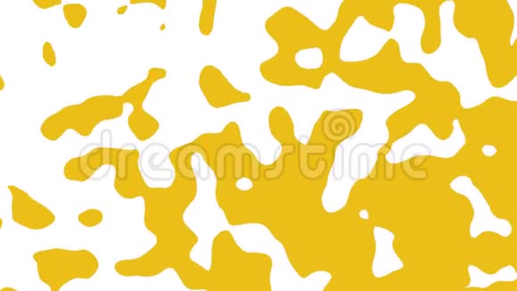 在白色背景上变形黄色形状的抽象动画无缝环路动画背景壁纸视频的预览图