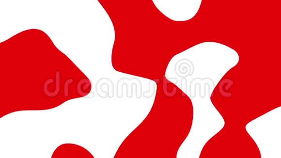 在白色背景上变形的红色形状的抽象动画无缝环路动画背景壁纸视频的预览图