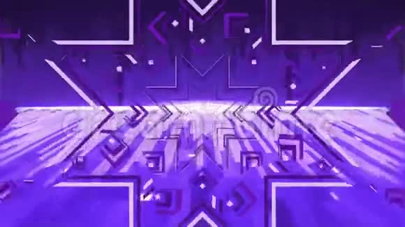 紫色恒星抽象形状在无缝环中跳动的动画视频的预览图