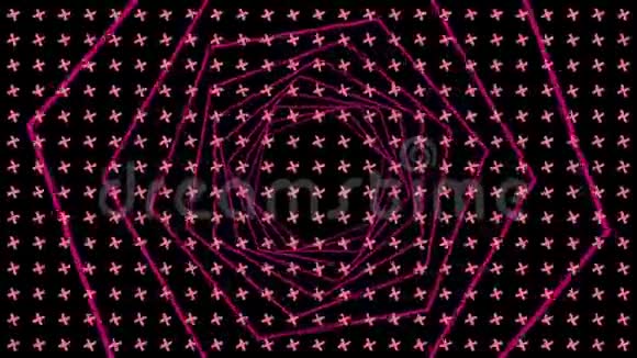 多行三角形和粉红色六边形的动画视频的预览图