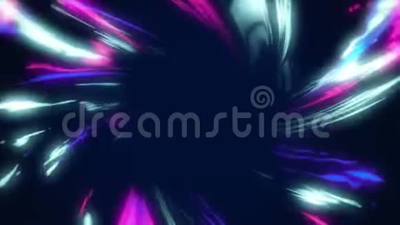 粉红色绿色和蓝色发光的脉动射线移动动画视频的预览图