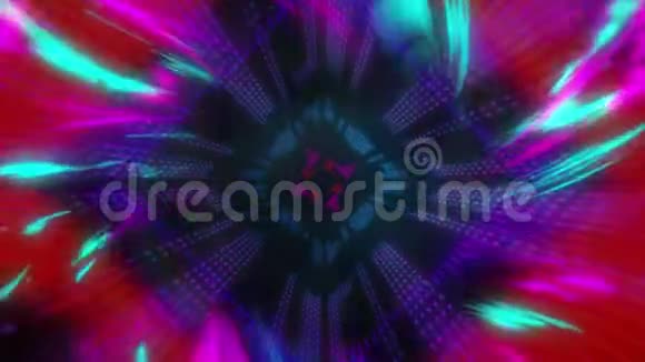 紫色蓝色和粉红色钻石形状脉动的动画视频的预览图