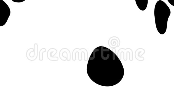 白色背景下黑色移动点的抽象动画无缝环路动画背景壁纸视频的预览图