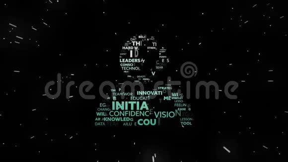 人物图标的动画在黑色背景上用白色字母写单词视频的预览图