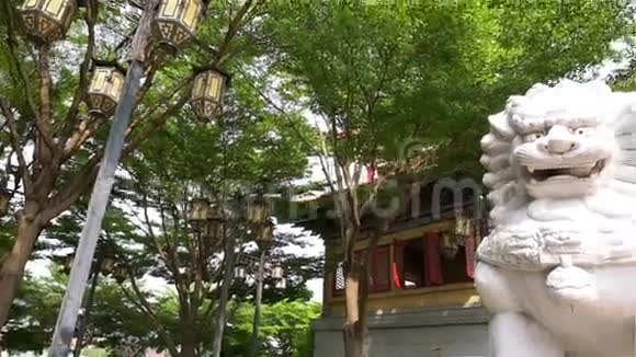 中国狮子在泰国的中国寺庙视频的预览图