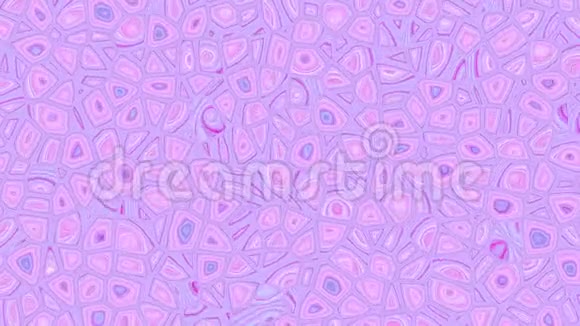 粉红色和白色抽象背景与移动的细胞形状具有抽象波纹效应的几何镜头运动设计视频的预览图