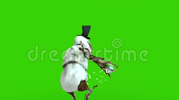 白雪公主杰克霜冬走回圣诞白雪3D渲染动画视频的预览图
