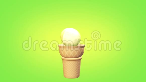 冰淇淋榛子榛子开心果3D渲染动画视频的预览图