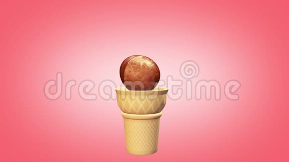 冰淇淋巧克力草莓巧克力三维渲染动画视频的预览图