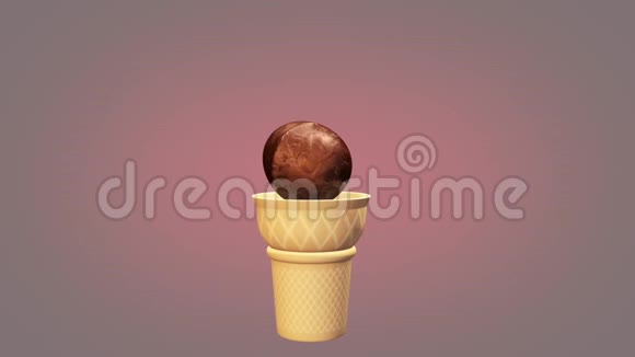 冰淇淋巧克力巧克力3D渲染动画视频的预览图