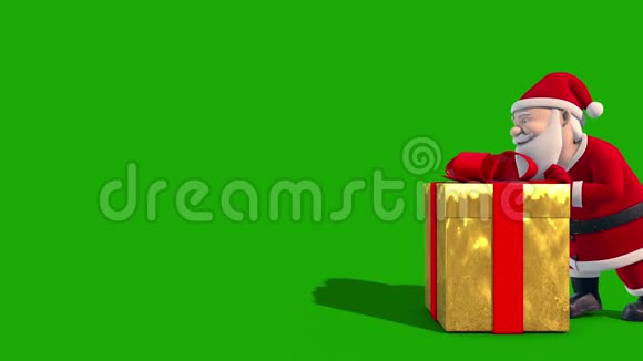 圣诞老人推送礼物订阅圣诞绿屏3D渲染动画视频的预览图