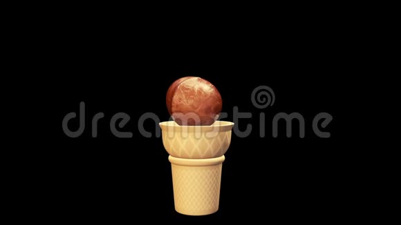 冰淇淋巧克力草莓巧克力冰沙3D渲染动画视频的预览图
