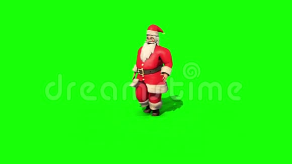 圣诞老人在绿色的屏幕上跳舞视频的预览图