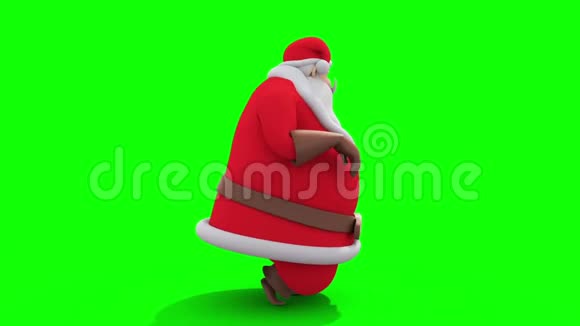 圣诞老人秘密行走周期侧圣诞绿屏3D渲染动画视频的预览图