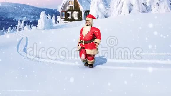 圣诞老人在雪地里跳舞视频的预览图