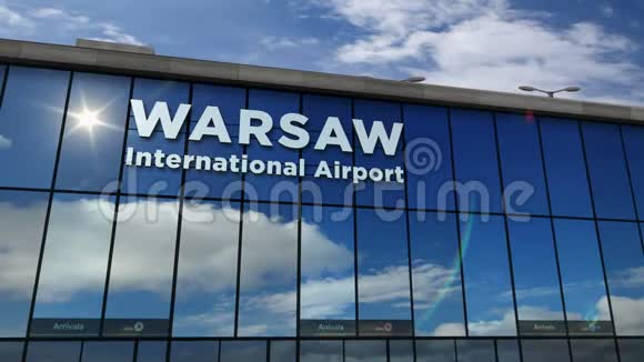 飞机降落在波兰华沙与终点站相同视频的预览图