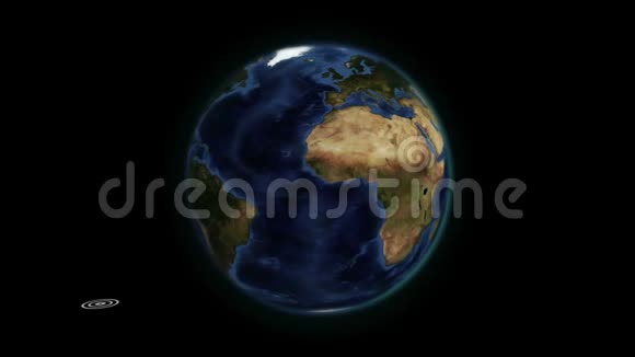 黑色背景下全球网络旋转地球仪动画视频的预览图