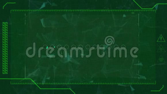 范围扫描数据处理和绿色背景移动标记动画视频的预览图