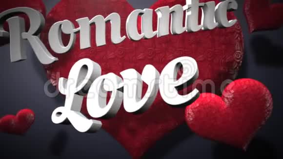 动画特写浪漫爱情文字和运动浪漫的心情人节闪亮的背景视频的预览图