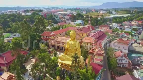 奇妙的空中景色令人惊叹的大金佛寺视频的预览图