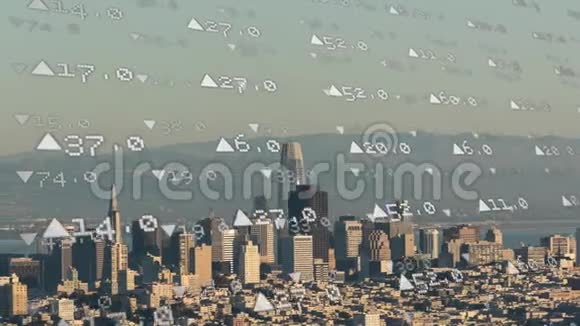 不同数字的城市背景动画视频的预览图
