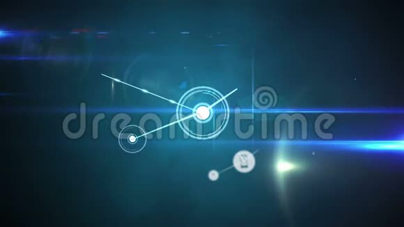 蓝色背景下的连接器移动和数字数据视频的预览图