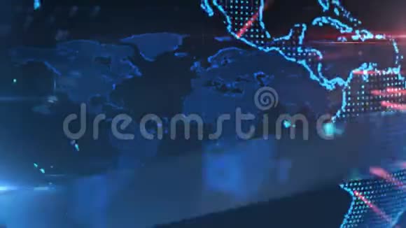 蓝字假新闻动画背景地球旋转视频的预览图