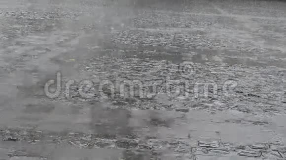 路面广场下雨视频的预览图