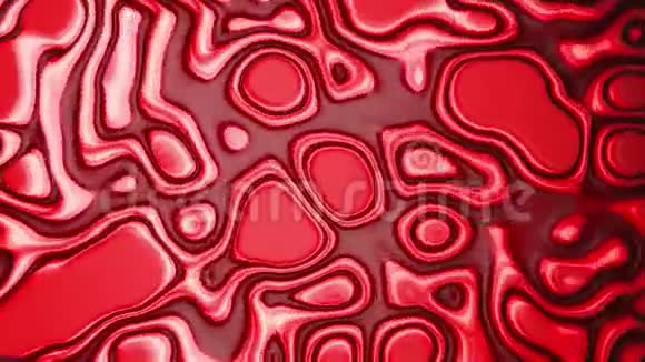 红色的波浪状液体表面数字图形抽象背景红色和墨瑞时尚充满活力的油质感视频的预览图