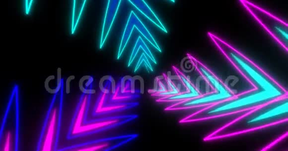 旋转三角形VJ环未来主义科幻霓虹灯隧道视频的预览图
