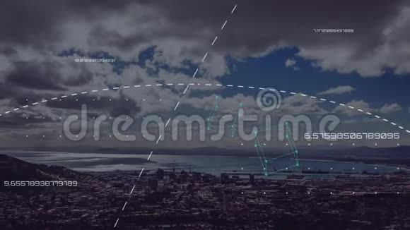 以城市为背景的几何形状动画视频的预览图